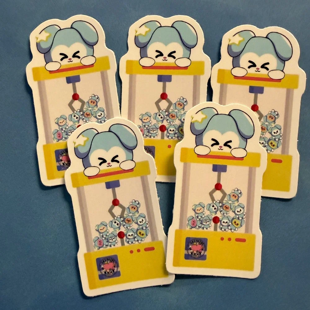 5 Pack Stray Kids Inspired Skzoo Tasy Claw Machine Stickers
